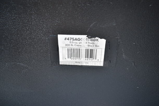 BRAND NEW SCRATCH AND DENT! Lavex 475AG0011BBK Black 0.5 Cubic Yard Black Standard-Duty Tilt Truck / Trash Cart (300 lb. Capacity) - Image 5 of 5