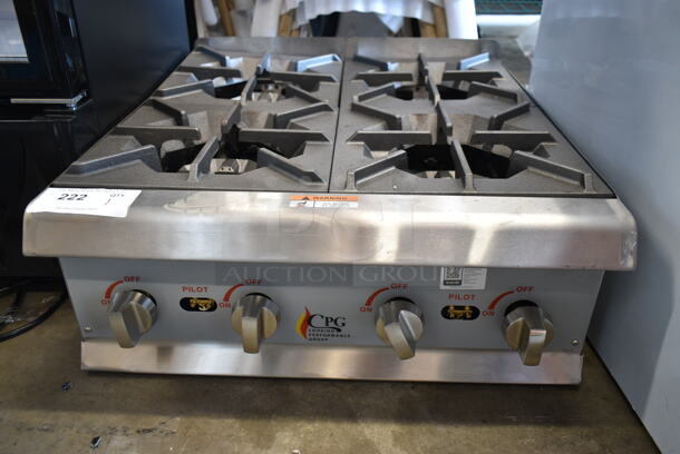 BRAND NEW SCRATCH AND DENT! Cooking Performance Group CPG 351RCPG24NL Stainless Steel Commercial Countertop Natural Gas Powered 4 Burner Range.  - Image 2 of 6