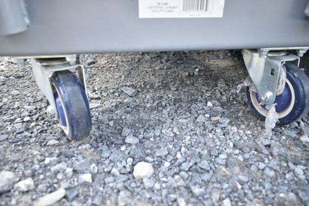 BRAND NEW SCRATCH AND DENT! Lavex 257UB1648 16" x 48" Heavy-Duty Steel U-Boat Utility Cart - 2000 lb. Capacity - Image 4 of 5