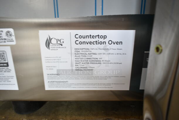 BRAND NEW SCRATCH AND DENT! Cooking Performance Group CPG 351COHT3AStainless Steel Commercial Countertop Electric Powered Full Size Convection Oven. See Pictures for Broken Glass. 120 Volts, 1 Phase. Tested and Working! - Image 6 of 6