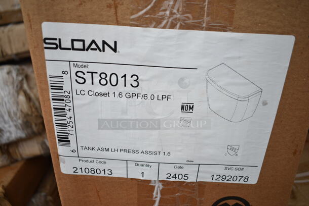 BRAND NEW SCRATCH AND DENT! Sloan ST8013 2108013 Pressure-Assisted Toilet Tank for 2108029 and 2108009 - 1.6 GPF - Image 2 of 4