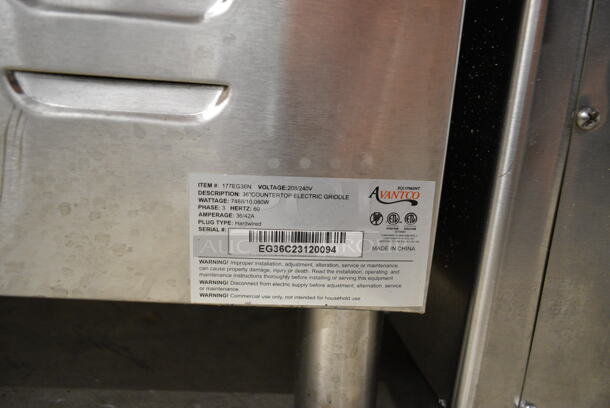 BRAND NEW SCRATCH AND DENT! Avantco 177EG36N Stainless Steel Commercial Countertop Electric Powered Flat Top Griddle. 208/240 Volts, 1 Phase.  - Image 5 of 5