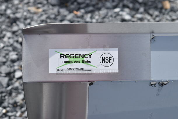 BRAND NEW SCRATCH AND DENT! Regency 600S32020C Stainless Steel 3 Bay L Shaped Sink w/ Dual Drain Boards. Bays 20x20x12. No Legs.  - Image 7 of 7