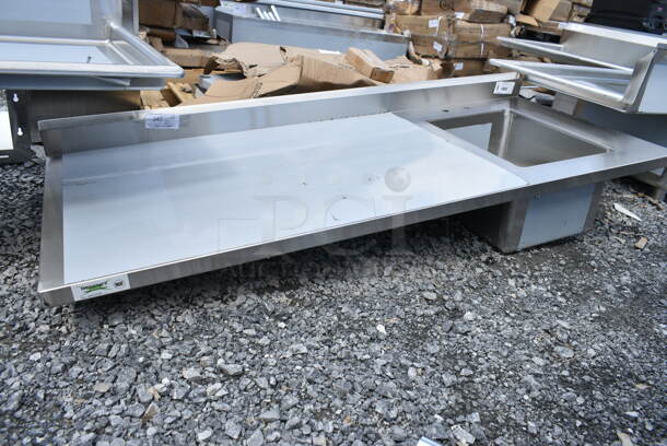 BRAND NEW SCRATCH AND DENT! Regency 600ST3072R 30" x 72" 16 Gauge Stainless Steel Work Table with Sink. No Legs or Under Shelf. - Image 2 of 7