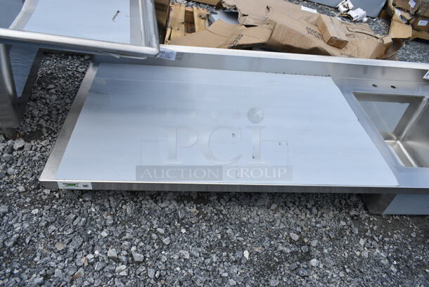 BRAND NEW SCRATCH AND DENT! Regency 600ST3072R 30" x 72" 16 Gauge Stainless Steel Work Table with Sink. No Legs or Under Shelf. - Image 3 of 7