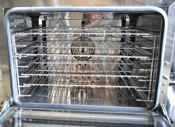 BRAND NEW SCRATCH AND DENT! Cooking Performance Group CPG 351COHD4M Stainless Steel Commercial Countertop Electric Powered Half Size Convection Oven. 208-240 Volts, 1 Phase.  - Image 4 of 5