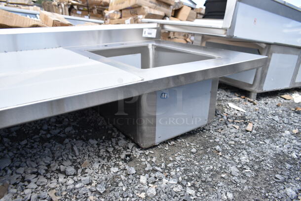 BRAND NEW SCRATCH AND DENT! Regency 600ST3072R 30" x 72" 16 Gauge Stainless Steel Work Table with Sink. No Legs or Under Shelf. - Image 5 of 7