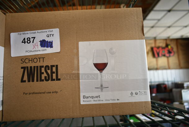 4 Boxes of 6 BRAND NEW! Schott Zwiesel Rotwein Banquet Wine Glasses. 4 Times Your Bid! - Image 4 of 4