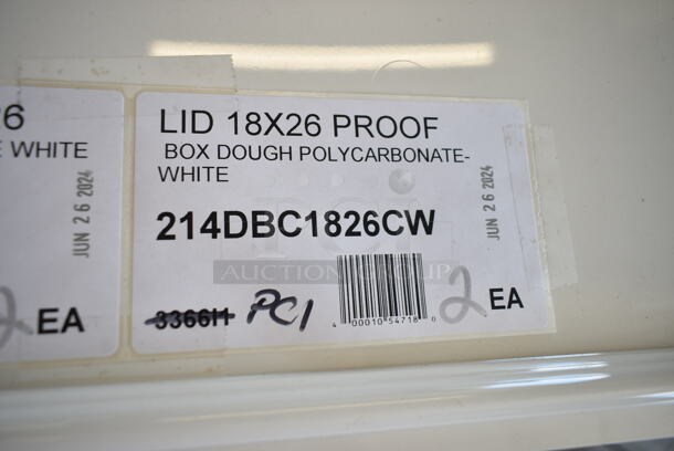 2 BRAND NEW! Cambro DB18263CW148 Camwear 18" x 26" x 3" White Polycarbonate Pizza Dough Proofing Box w/ 2 214DBC1826CW Lids. 2 Times Your Bid! - Image 6 of 6