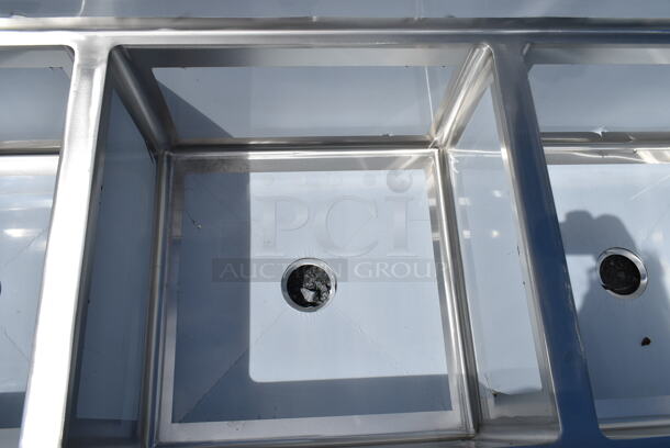 BRAND NEW SCRATCH AND DENT! Regency Spec Line Stainless Steel 3 Bay Sink w/ Dual Drain Boards. No Legs.  - Image 5 of 8