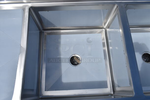 BRAND NEW SCRATCH AND DENT! Regency Spec Line Stainless Steel 3 Bay Sink w/ Dual Drain Boards. No Legs.  - Image 6 of 8