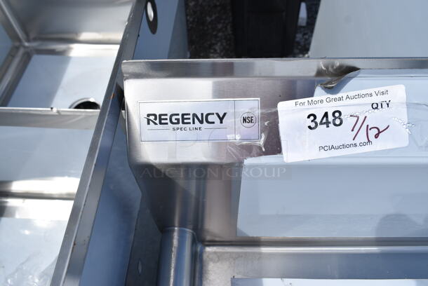 BRAND NEW SCRATCH AND DENT! Regency Spec Line Stainless Steel 3 Bay Sink w/ Dual Drain Boards. No Legs.  - Image 8 of 8