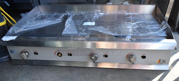 BRAND NEW SCRATCH AND DENT! 2023 Cooking Performance Group CPG 351GMCPG48NL Stainless Steel Commercial Countertop Natural Gas Powered Flat Top Griddle. 120,000 BTU.  - Image 2 of 6