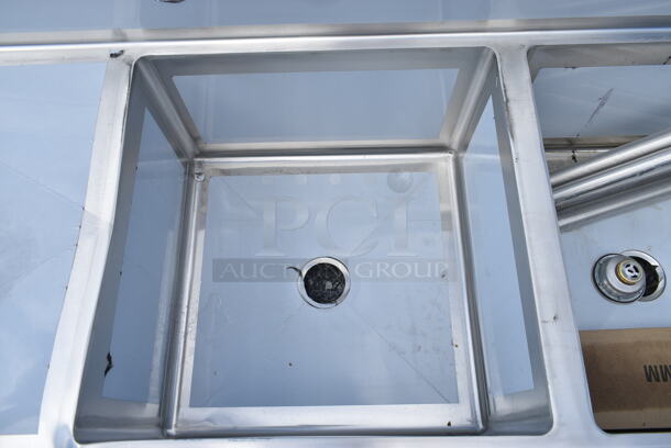 BRAND NEW SCRATCH AND DENT! Regency 600S32424224 Stainless Steel 87" 2 Bay Sink w/ Dual Drain Boards. Bays 24x24x13. Drain Boards 16.5x25.5 No Legs. - Image 7 of 11