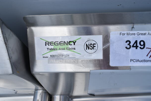 BRAND NEW SCRATCH AND DENT! Regency 600S32424224 Stainless Steel 87" 2 Bay Sink w/ Dual Drain Boards. Bays 24x24x13. Drain Boards 16.5x25.5 No Legs. - Image 11 of 11