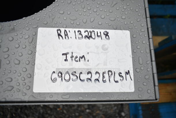 2 BRAND NEW SCRATCH AND DENT! Items; Rubbermaid FGSC22EPLSM Silhouettes Silver Metallic Steel Designer Square Waste Receptacle - 40 Gallon and Rubbermaid FGSC14EPLSM Silhouettes Metallic Silver Steel Designer Square Waste Receptacle - 16 Gallon. 2 Times Your Bid! - Image 4 of 6