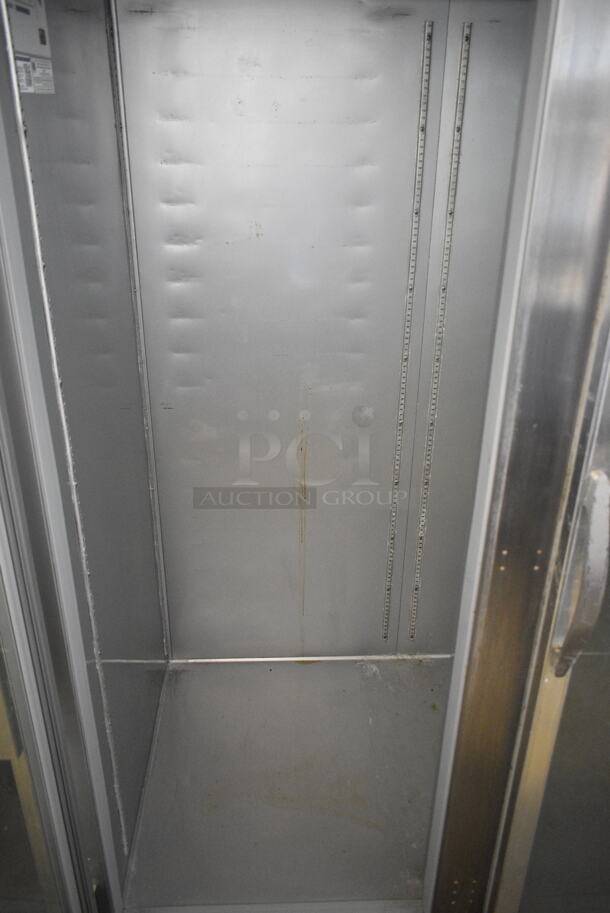 Beverage Air HR2-1G Stainless Steel Commercial 2 Door Reach In Cooler Merchandiser on Commercial Casters. 115 Volts, 1 Phase. Tested and Working! - Image 4 of 5