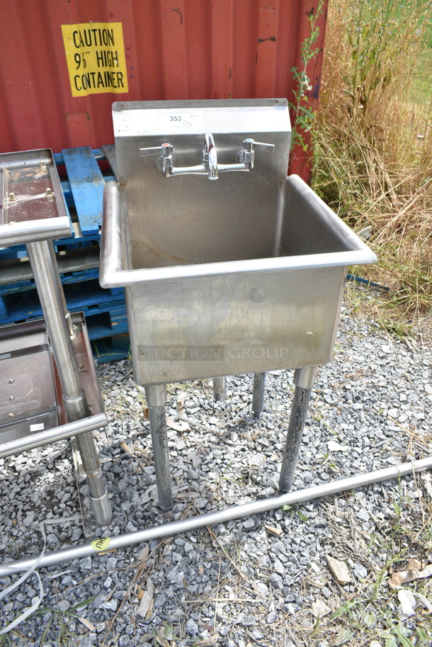 Mix Rite Stainless Steel Single Bay Sink w/ Faucet and Handles.  - Image 1 of 5