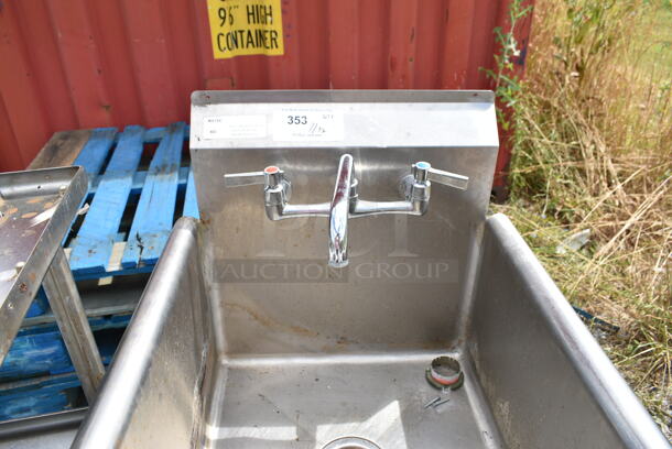 Mix Rite Stainless Steel Single Bay Sink w/ Faucet and Handles.  - Image 2 of 5