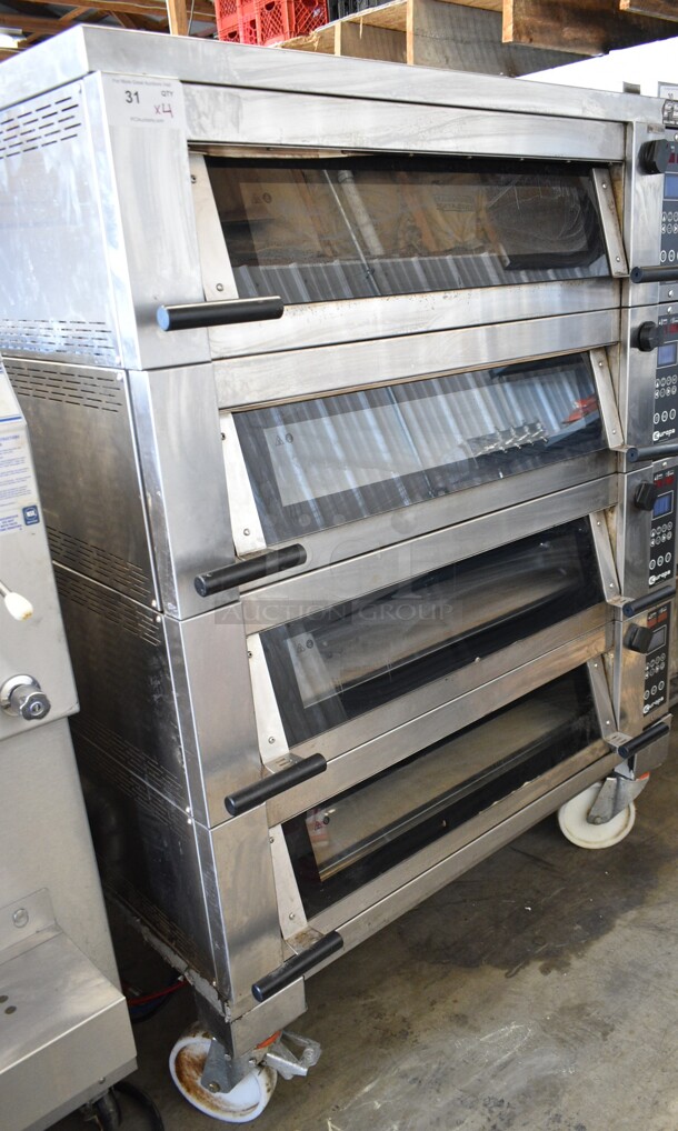 4 2021 Europa E2L 18PA Stainless Steel Commercial Electric Powered Bakery Pizza Ovens on Commercial Casters. 230 Volts, 3 Phase. 4 Times Your Bid! - Image 1 of 11