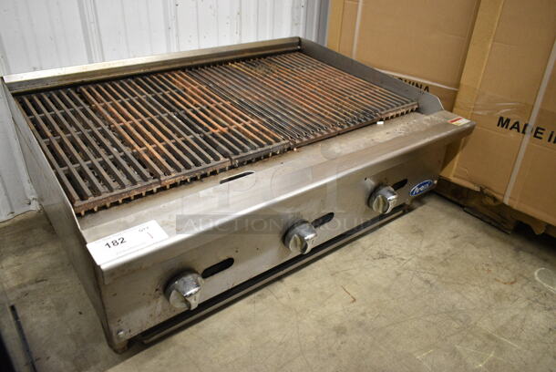 Atosa Stainless Steel Commercial Countertop Natural Gas Powered Charbroiler Grill.  - Image 3 of 5
