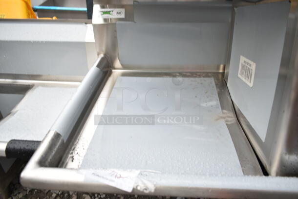 BRAND NEW SCRATCH AND DENT! Regency 600S11818218 54" 16-Gauge Stainless Steel One Compartment Commercial Sink with 2 Drainboards - 18" x 18" x 14" Bowl. No Legs.  - Image 4 of 5