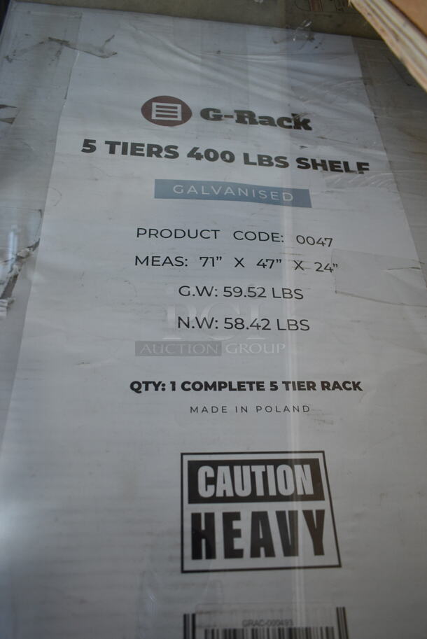 4 BRAND NEW SCRATCH AND DENT! Items; Stainless Steel Flat Top Griddle Attachment, 360SNZ48GLS Avantco 360SNZ48GLS 47" Sneeze Guard for CPT-48 Series, G-Rack 5 Tier Galvanized Shelf, Clear Panel. 4 Times Your Bid! - Image 6 of 7