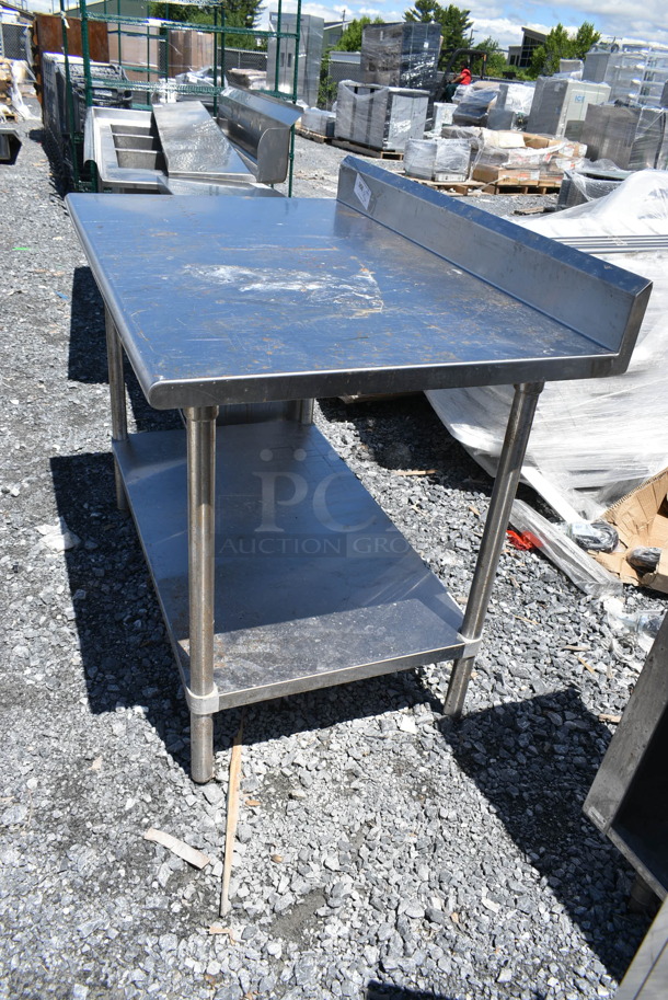 Stainless Steel Table w/ Back Splash and Under Shelf.   - Image 2 of 3