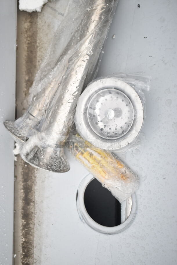 BRAND NEW SCRATCH AND DENT! Regency 600HSMSB1896 96" x 17 1/2" Single-Hole Multi-Station Hand Sink for 4 Wall Mounted Faucets - Image 5 of 6