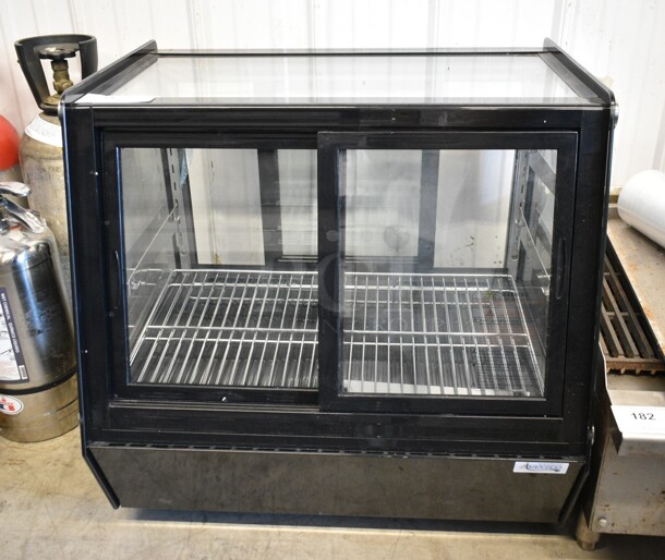 BRAND NEW SCRATCH AND DENT! Avantco 360BCSS28HCB Metal Commercial Countertop 27 5/8" Black Self-Serve Refrigerated Countertop Bakery Display Case with LED Lighting. 115 Volts, 1 Phase. Tested and Working! - Image 2 of 8
