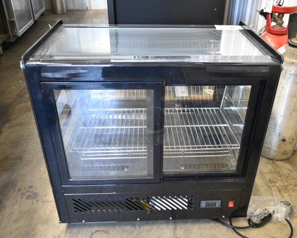 BRAND NEW SCRATCH AND DENT! Avantco 360BCSS28HCB Metal Commercial Countertop 27 5/8" Black Self-Serve Refrigerated Countertop Bakery Display Case with LED Lighting. 115 Volts, 1 Phase. Tested and Working! - Image 3 of 8