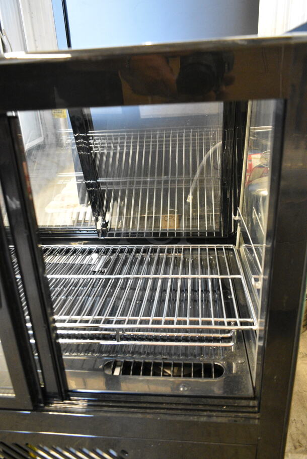 BRAND NEW SCRATCH AND DENT! Avantco 360BCSS28HCB Metal Commercial Countertop 27 5/8" Black Self-Serve Refrigerated Countertop Bakery Display Case with LED Lighting. 115 Volts, 1 Phase. Tested and Working! - Image 4 of 8