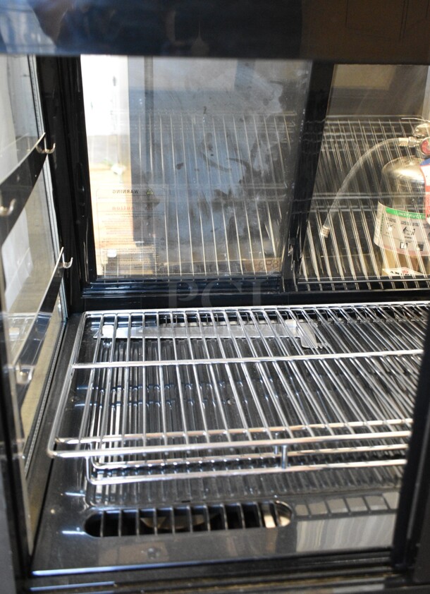 BRAND NEW SCRATCH AND DENT! Avantco 360BCSS28HCB Metal Commercial Countertop 27 5/8" Black Self-Serve Refrigerated Countertop Bakery Display Case with LED Lighting. 115 Volts, 1 Phase. Tested and Working! - Image 5 of 8