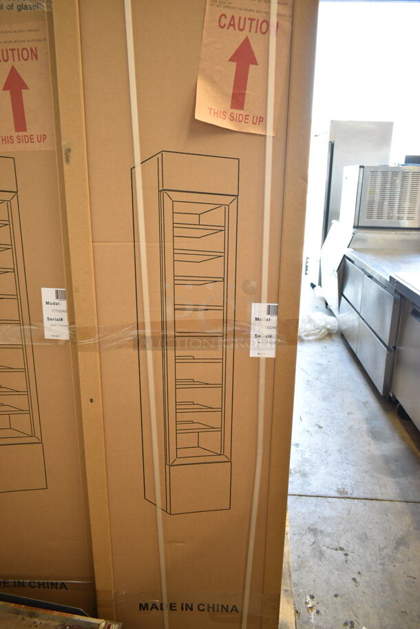 BRAND NEW IN BOX! Galaxy 177GDN5RBW Metal Commercial Single Door Reach In Cooler Merchandiser w/ Poly Coated Racks and Red, White, and Blue LED Lighting. 110-120 Volts, 1 Phase. - Image 2 of 3
