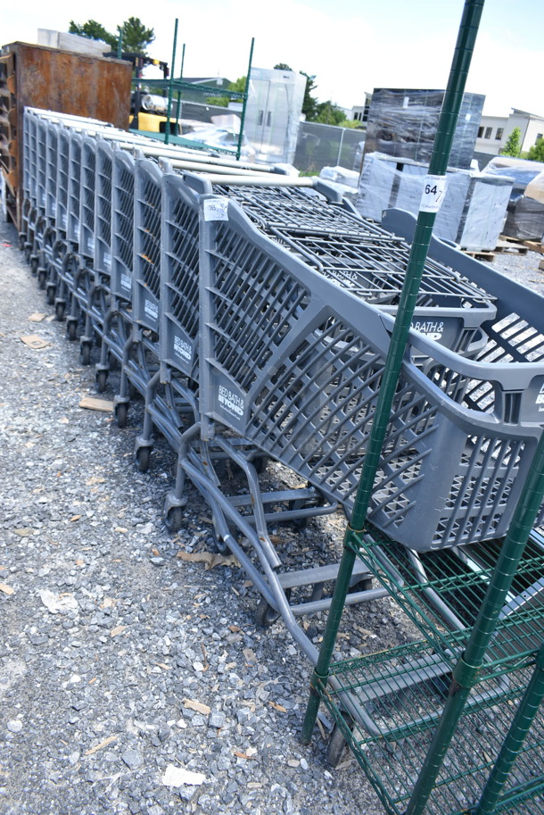 12 Gray Poly and Metal Shopping Carts. 12 Times Your Bid! - Image 1 of 7