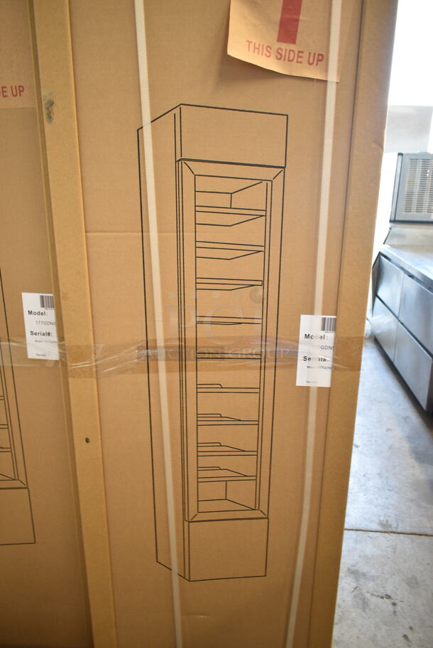 BRAND NEW IN BOX! Galaxy 177GDN5RBW Metal Commercial Single Door Reach In Cooler Merchandiser w/ Poly Coated Racks and Red, White, and Blue LED Lighting. 110-120 Volts, 1 Phase. - Image 2 of 3