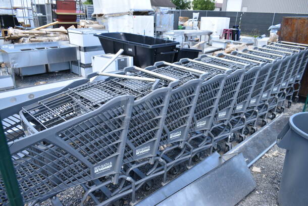 12 Gray Poly and Metal Shopping Carts. 12 Times Your Bid! - Image 2 of 7