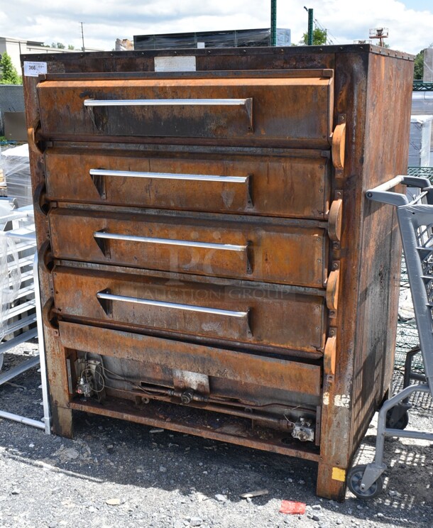 Metal Commercial Natural Gas Powered 4 Deck Pizza Oven w/ Cooking Stones. 90,000 BTU.  - Image 2 of 8