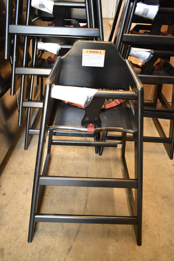 8 BRAND NEW SCRATCH AND DENT! Lancaster Table & Seating 164WHCASBK Standard Height Wooden High Chair with Black Finish. 8 Times Your Bid! - Image 3 of 12