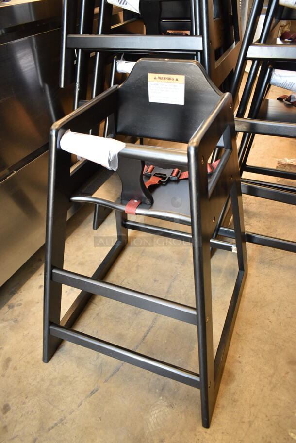 8 BRAND NEW SCRATCH AND DENT! Lancaster Table & Seating 164WHCASBK Standard Height Wooden High Chair with Black Finish. 8 Times Your Bid! - Image 4 of 12