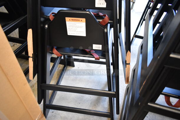 8 BRAND NEW SCRATCH AND DENT! Lancaster Table & Seating 164WHCASBK Standard Height Wooden High Chair with Black Finish. 8 Times Your Bid! - Image 11 of 12