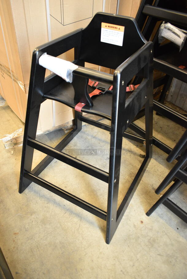 4 BRAND NEW SCRATCH AND DENT! Lancaster Table & Seating 164WHCASBK Standard Height Wooden High Chair with Black Finish. 4 Times Your Bid! - Image 3 of 8