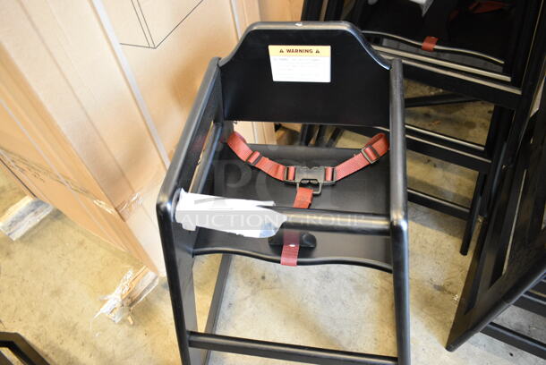 4 BRAND NEW SCRATCH AND DENT! Lancaster Table & Seating 164WHCASBK Standard Height Wooden High Chair with Black Finish. 4 Times Your Bid! - Image 4 of 8