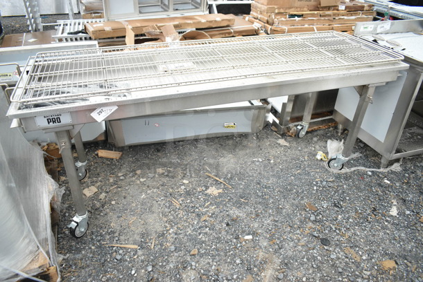 BRAND NEW SCRATCH AND DENT! Backyard Pro 554CHAR72SS 72" Heavy-Duty Stainless Steel Charcoal Grill with Adjustable Grates, Removable Legs, and Cover - Image 3 of 7