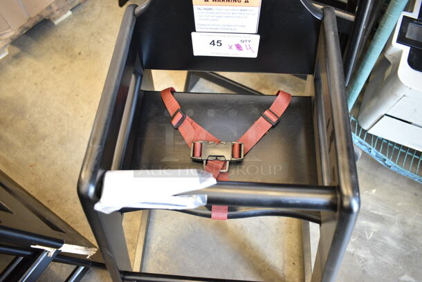 4 BRAND NEW SCRATCH AND DENT! Lancaster Table & Seating 164WHCASBK Standard Height Wooden High Chair with Black Finish. 4 Times Your Bid! - Image 5 of 8