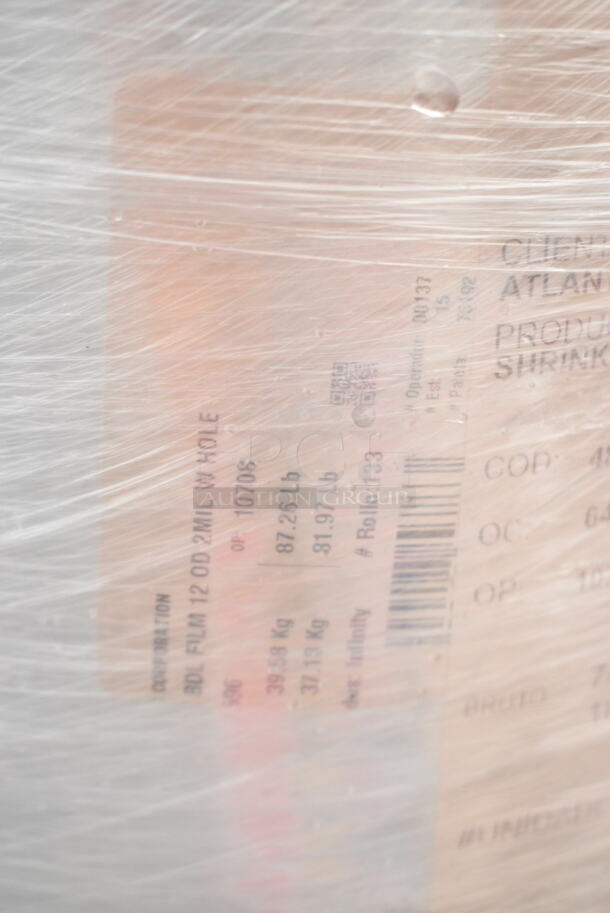 PALLET LOT of 20 BRAND NEW SCRATCH AND DENT! Atlantic 482MIL120D Bundler Film Plastic Wrap Rolls. 20 Times Your Bid! - Image 3 of 3
