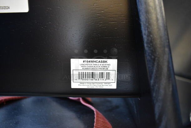 4 BRAND NEW SCRATCH AND DENT! Lancaster Table & Seating 164WHCASBK Standard Height Wooden High Chair with Black Finish. 4 Times Your Bid! - Image 8 of 8