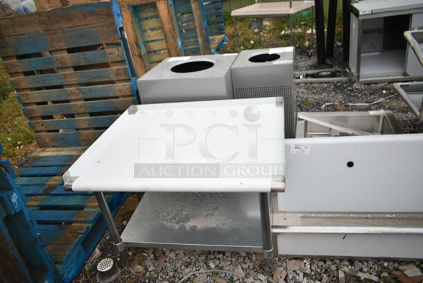 BRAND NEW SCRATCH AND DENT! Stainless Steel Commercial Equipment Stand w/ Under Shelf.  - Image 3 of 4