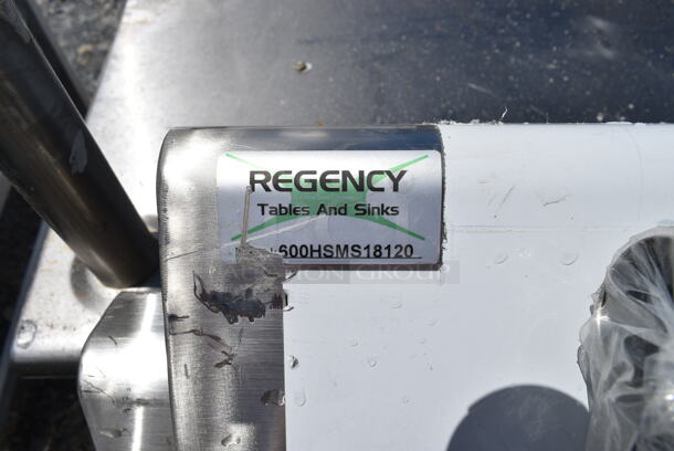 BRAND NEW SCRATCH AND DENT! Regency 600HSMS18120  120" x 17 1/2" Multi-Station Hand Sink for 5 Wall Mounted Faucets - Image 5 of 5