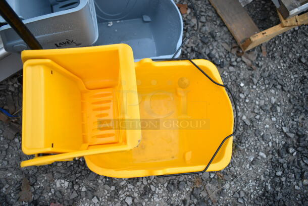 2 BRAND NEW SCRATCH AND DENT! Mop Buckets; 274MOPBCKTYE Lavex 35 Qt. Yellow Mop Bucket & Side Press Wringer Combo and 274MBCKT26GY Lavex 26 Qt. Grey Mop Bucket and Side Press Wringer Combo w/ Extra 274MOPWRINGR Lavex Yellow Replacement Mop Bucket Side Press Wringer for Lavex Mop Buckets. 2 Times Your Bid! - Image 8 of 12